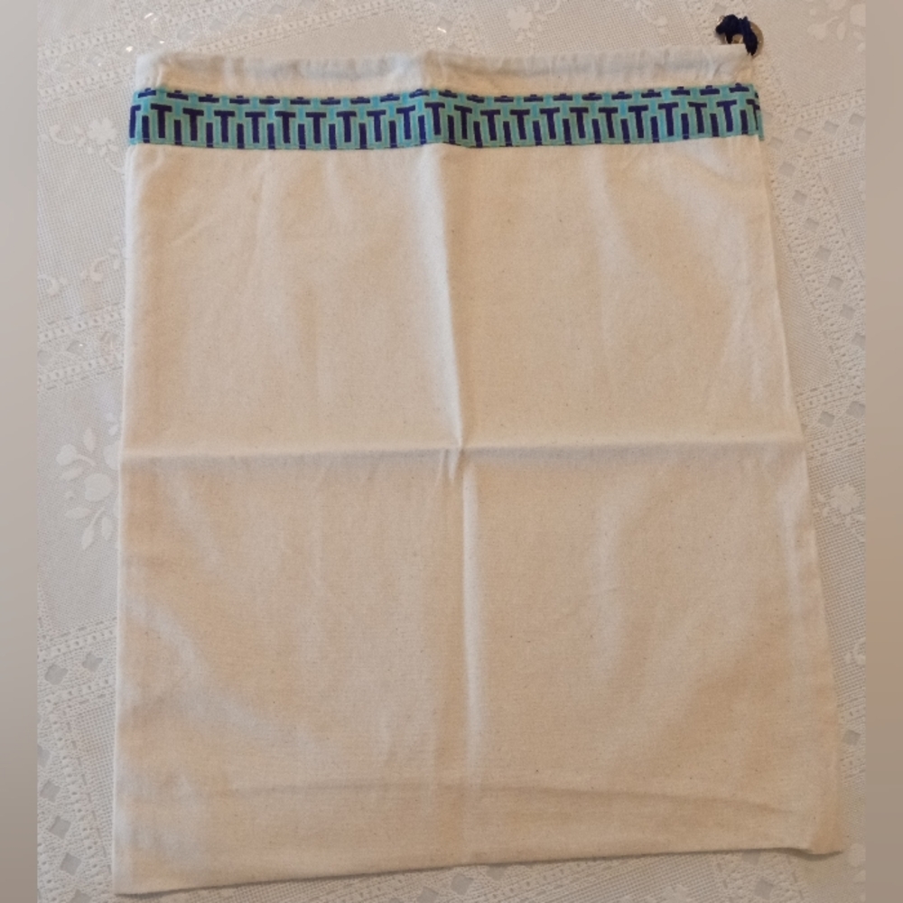 🆕 Tory Burch 12"x15" Drawstring DUST BAG for Shoes/Handbags w Logo Charm, New